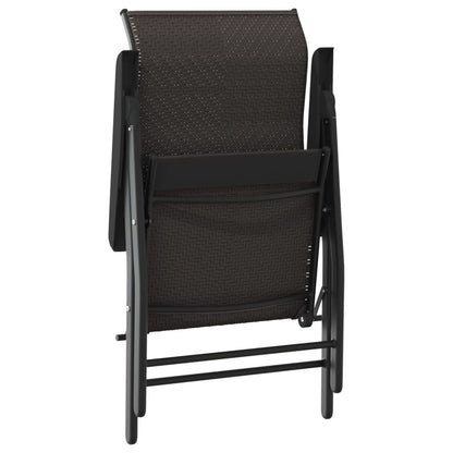 vidaXL Chaises de jardin 4 pcs. Pliantes Noir marron café Résine tressée