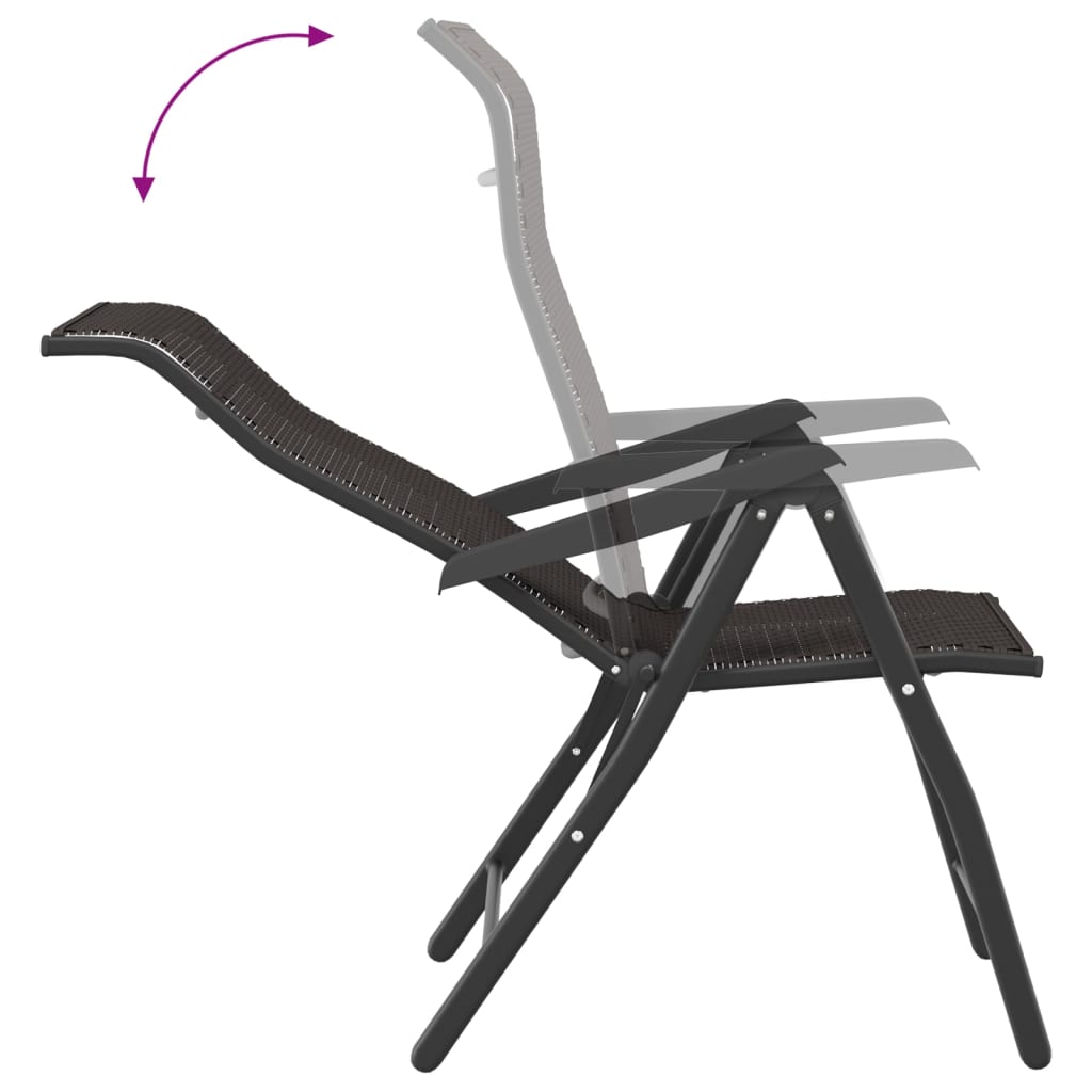 vidaXL Chaises de jardin 4 pcs. Pliantes Noir marron café Résine tressée