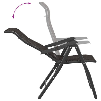 vidaXL Chaises de jardin 4 pcs. Pliantes Noir marron café Résine tressée