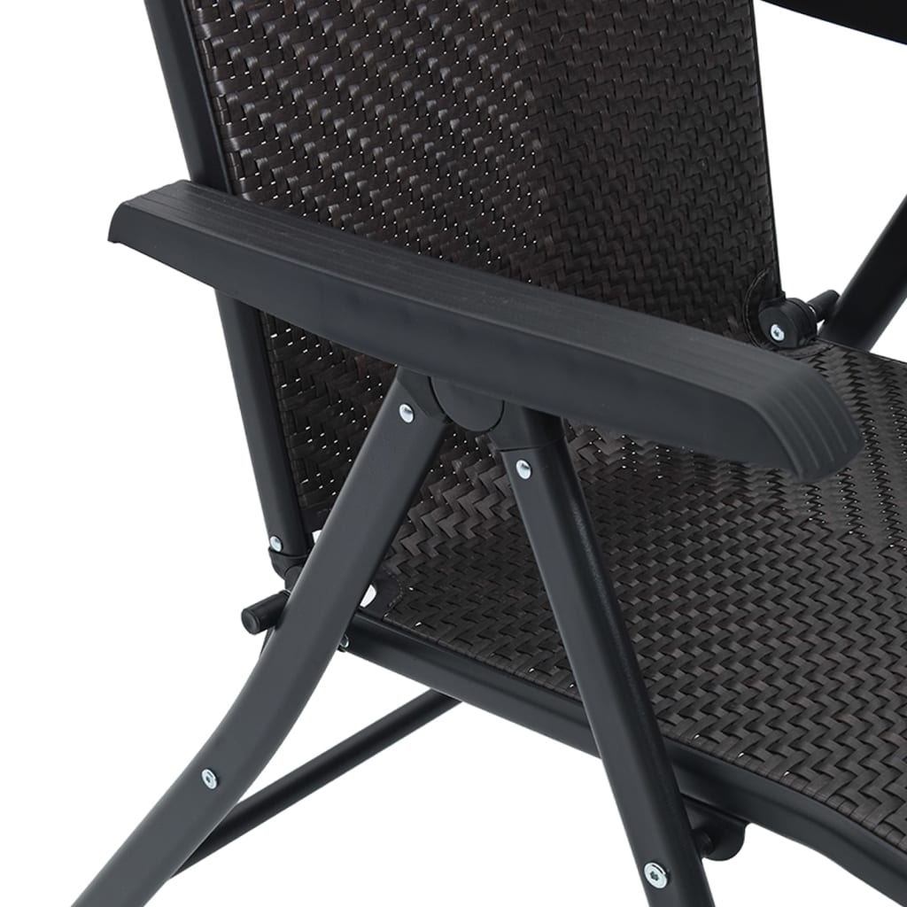 vidaXL Chaises de jardin 4 pcs. Pliantes Noir marron café Résine tressée
