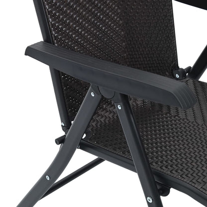 vidaXL Chaises de jardin 4 pcs. Pliantes Noir marron café Résine tressée