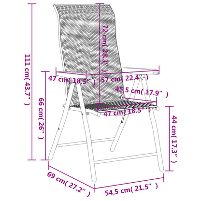 vidaXL Chaises de jardin 4 pcs. Pliantes Noir marron café Résine tressée