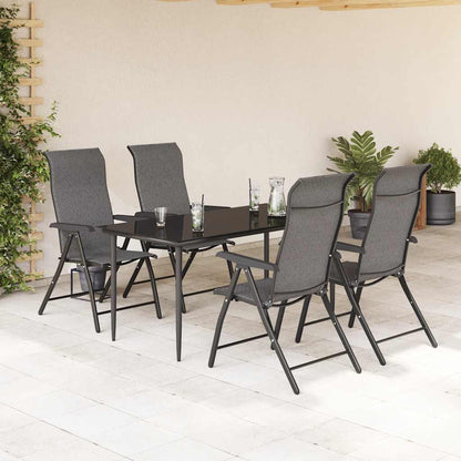 vidaXL Gartenstühle 4 Stk. Klappbar Grau Poly Rattan
