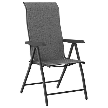 vidaXL Gartenstühle 4 Stk. Klappbar Grau Poly Rattan
