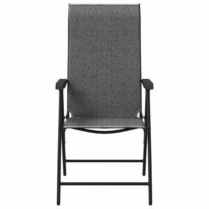 vidaXL Gartenstühle 4 Stk. Klappbar Grau Poly Rattan