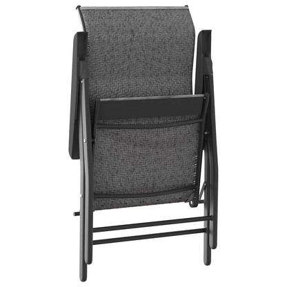 vidaXL Gartenstühle 4 Stk. Klappbar Grau Poly Rattan