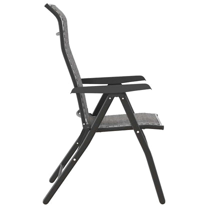 vidaXL Gartenstühle 4 Stk. Klappbar Grau Poly Rattan