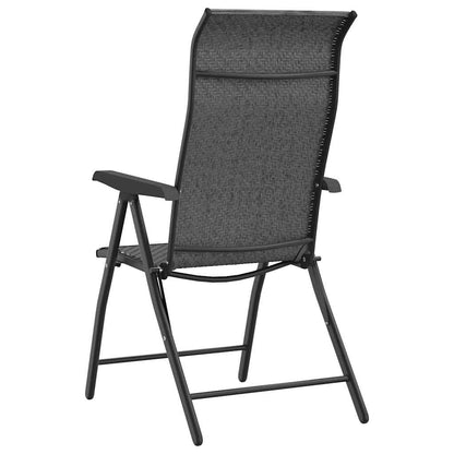 vidaXL Gartenstühle 4 Stk. Klappbar Grau Poly Rattan