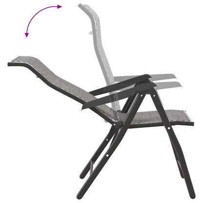 vidaXL Gartenstühle 4 Stk. Klappbar Grau Poly Rattan