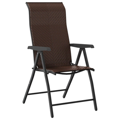 vidaXL Chaises de jardin 8 pcs Pliantes Marron Résine tressée