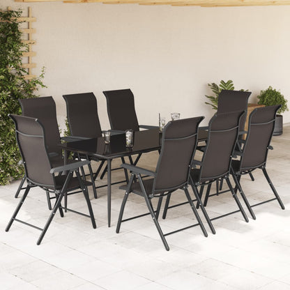 vidaXL Gartenstühle 8 Stk. Klappbar Schwarz Kaffeebraun Poly Rattan