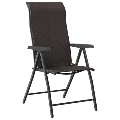 vidaXL Gartenstühle 8 Stk. Klappbar Schwarz Kaffeebraun Poly Rattan