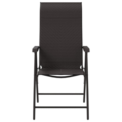 vidaXL Gartenstühle 8 Stk. Klappbar Schwarz Kaffeebraun Poly Rattan