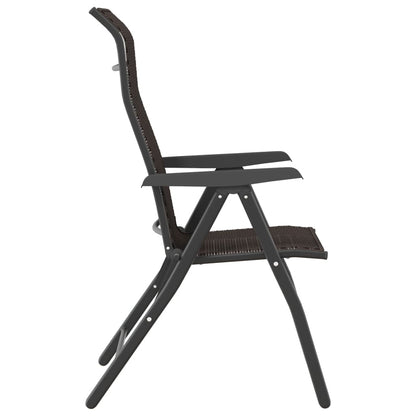 vidaXL Gartenstühle 8 Stk. Klappbar Schwarz Kaffeebraun Poly Rattan