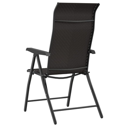 vidaXL Gartenstühle 8 Stk. Klappbar Schwarz Kaffeebraun Poly Rattan