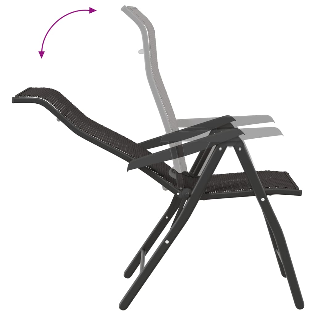 vidaXL Gartenstühle 8 Stk. Klappbar Schwarz Kaffeebraun Poly Rattan