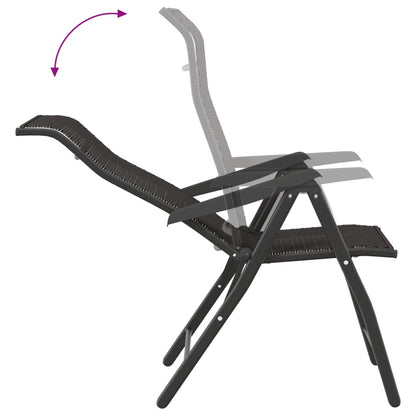 vidaXL Gartenstühle 8 Stk. Klappbar Schwarz Kaffeebraun Poly Rattan