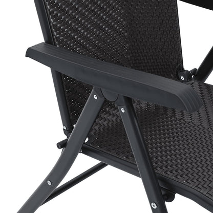 vidaXL Gartenstühle 8 Stk. Klappbar Schwarz Kaffeebraun Poly Rattan
