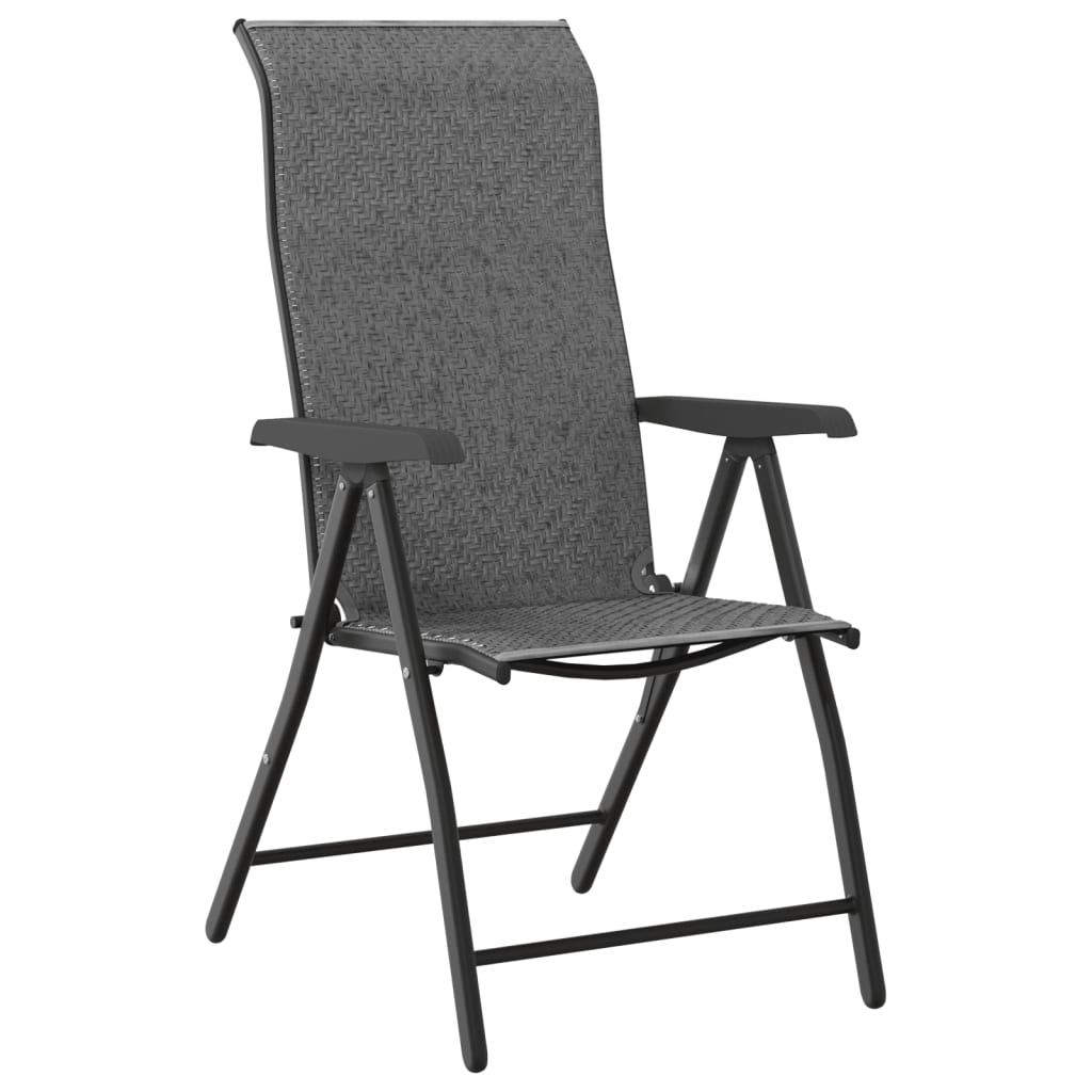vidaXL Chaises de jardin 8 pcs Pliantes Gris Résine tressée