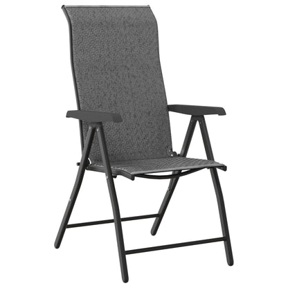vidaXL Chaises de jardin 8 pcs Pliantes Gris Résine tressée
