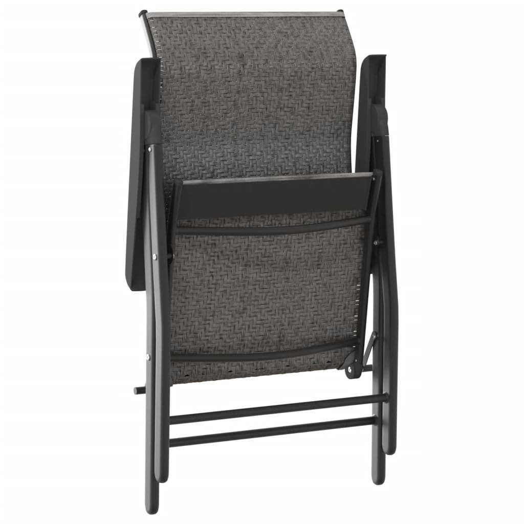 vidaXL Chaises de jardin 8 pcs Pliantes Gris Résine tressée
