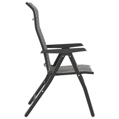vidaXL Chaises de jardin 8 pcs Pliantes Gris Résine tressée