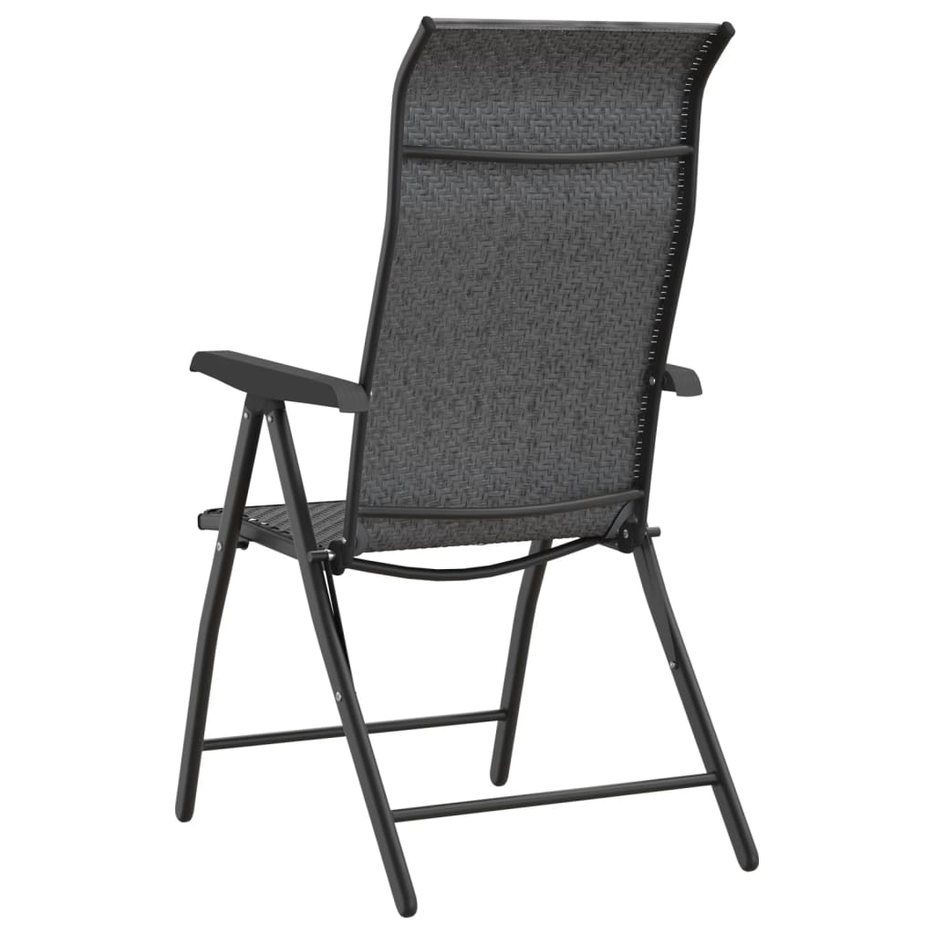 vidaXL Chaises de jardin 8 pcs Pliantes Gris Résine tressée