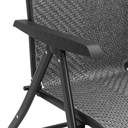 vidaXL Chaises de jardin 8 pcs Pliantes Gris Résine tressée