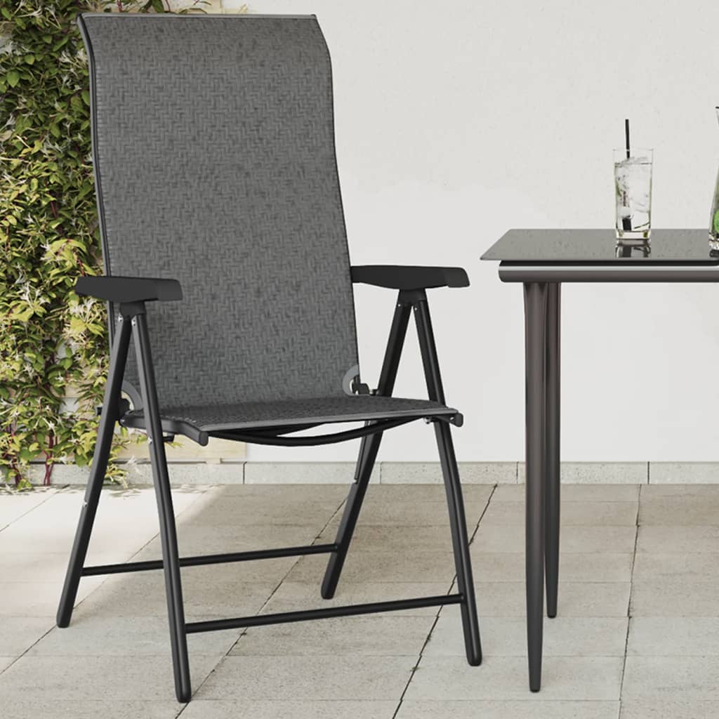 vidaXL Chaises de jardin 8 pcs Pliantes Gris Résine tressée