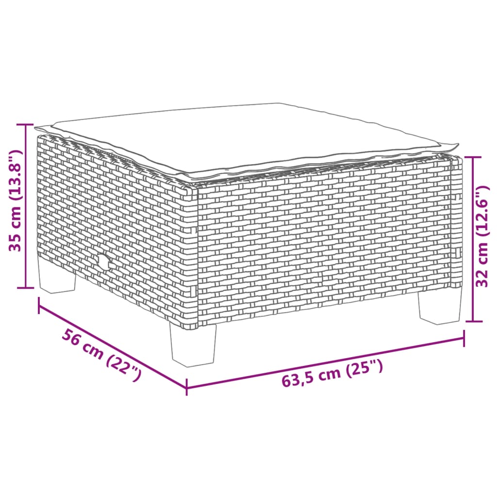 vidaXL 4-tlg. Garten-Sofagarnitur mit Kissen Schwarz Poly Rattan