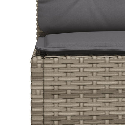 vidaXL 4-tlg. Garten-Sofagarnitur mit Kissen Grau Poly Rattan