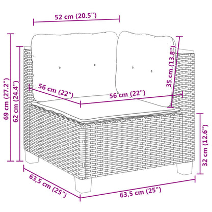vidaXL 4-tlg. Garten-Sofagarnitur mit Kissen Grau Poly Rattan