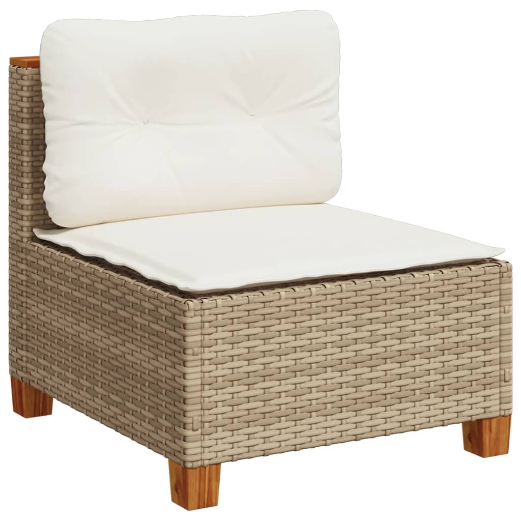 vidaXL Ensemble de canapés de jardin 4 pcs avec coussins en résine tressée beige