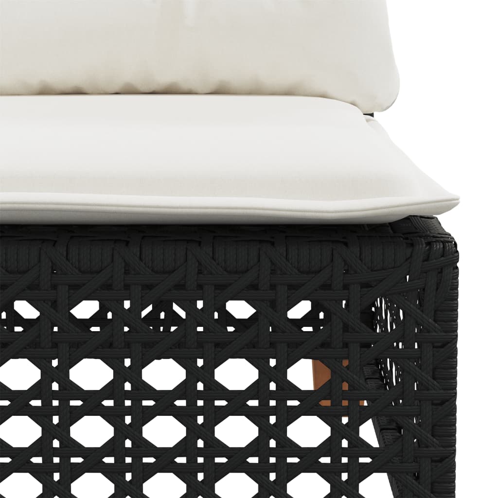 vidaXL 4-tlg. Garten-Sofagarnitur mit Kissen Schwarz Poly Rattan