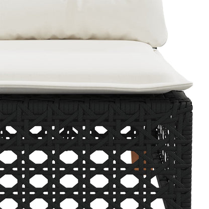 vidaXL 4-tlg. Garten-Sofagarnitur mit Kissen Schwarz Poly Rattan