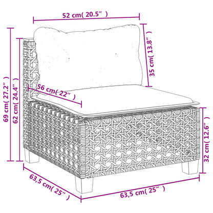 vidaXL 4-tlg. Garten-Sofagarnitur mit Kissen Schwarz Poly Rattan
