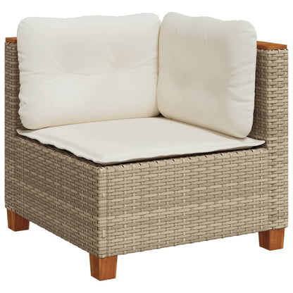 vidaXL Ensemble de canapés de jardin 4 pcs avec coussins en résine tressée beige