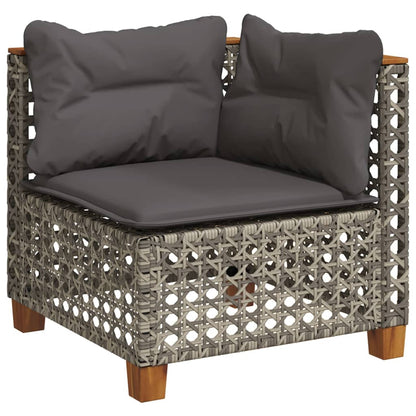 vidaXL Salon de jardin 4 pcs avec coussins Gris Résine tressée