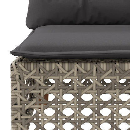 vidaXL Salon de jardin 4 pcs avec coussins Gris Résine tressée
