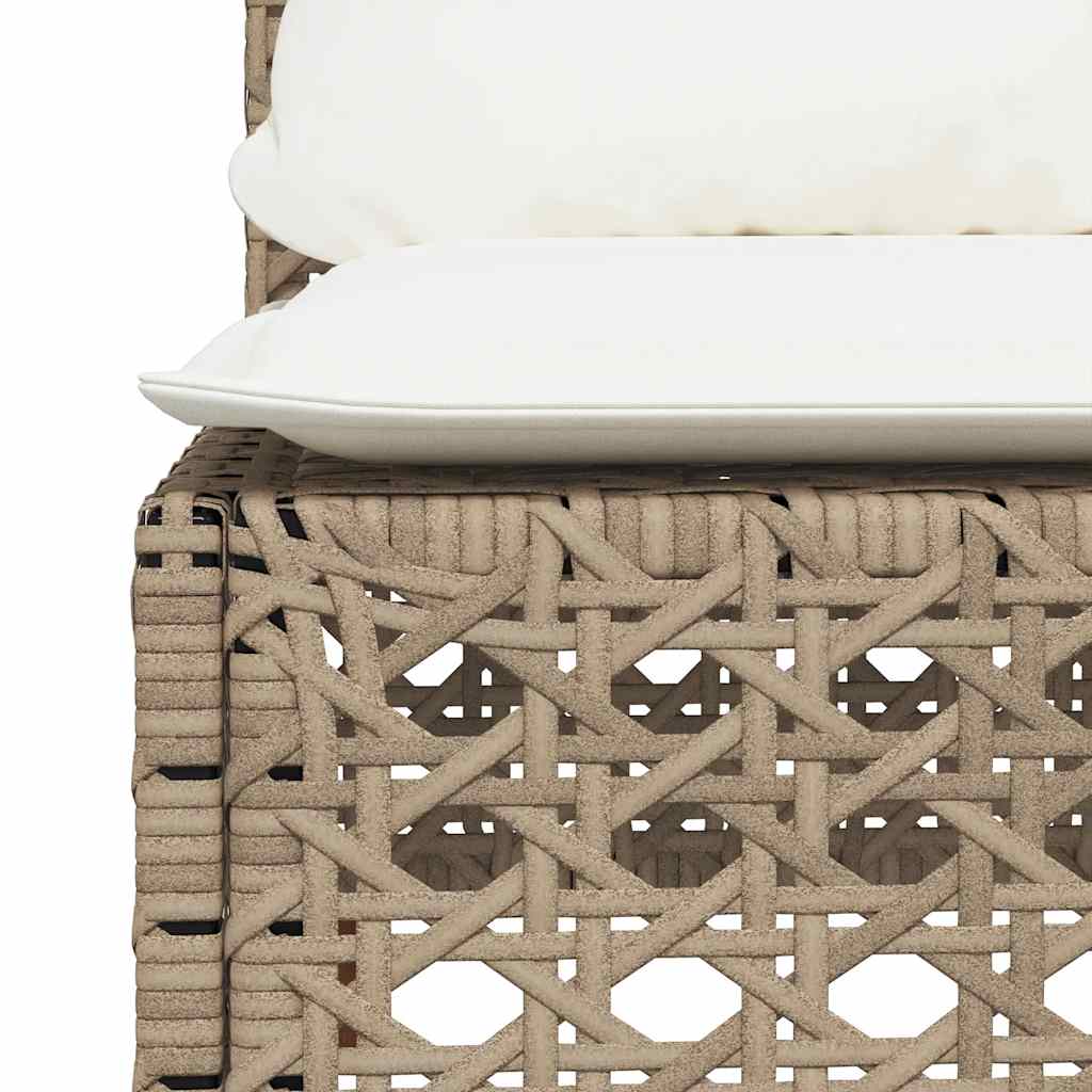 vidaXL 4-tlg. Garten-Sofagarnitur mit Kissen Beige Poly Rattan