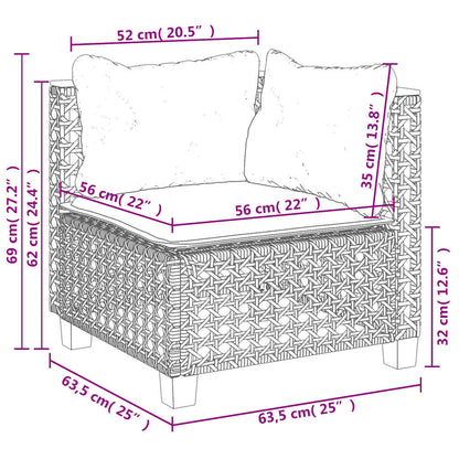 vidaXL 4-tlg. Garten-Sofagarnitur mit Kissen Beige Poly Rattan