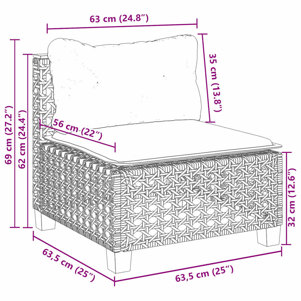 vidaXL 4-tlg. Garten-Sofagarnitur mit Kissen Beige Poly Rattan