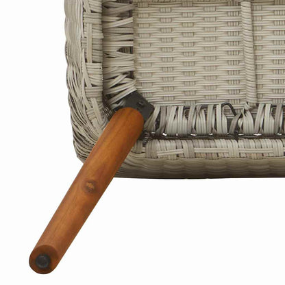 vidaXL Garten Essgruppe 7 pcs Hellgrau Poly-Rattan