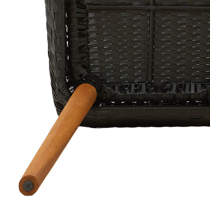vidaXL Garten Essgruppe mit Kissen 5 pcs Schwarz Poly-Rattan
