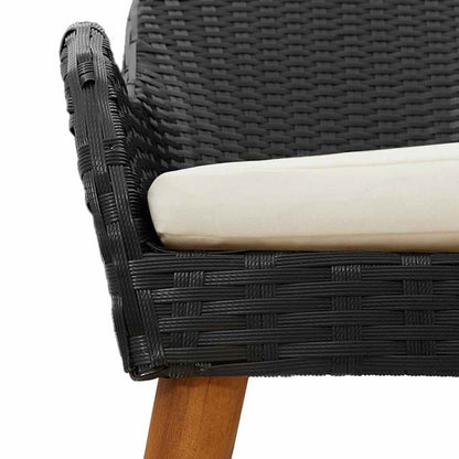Garten Essgruppe mit Kissen 9 pcs Schwarz Poly-Rattan