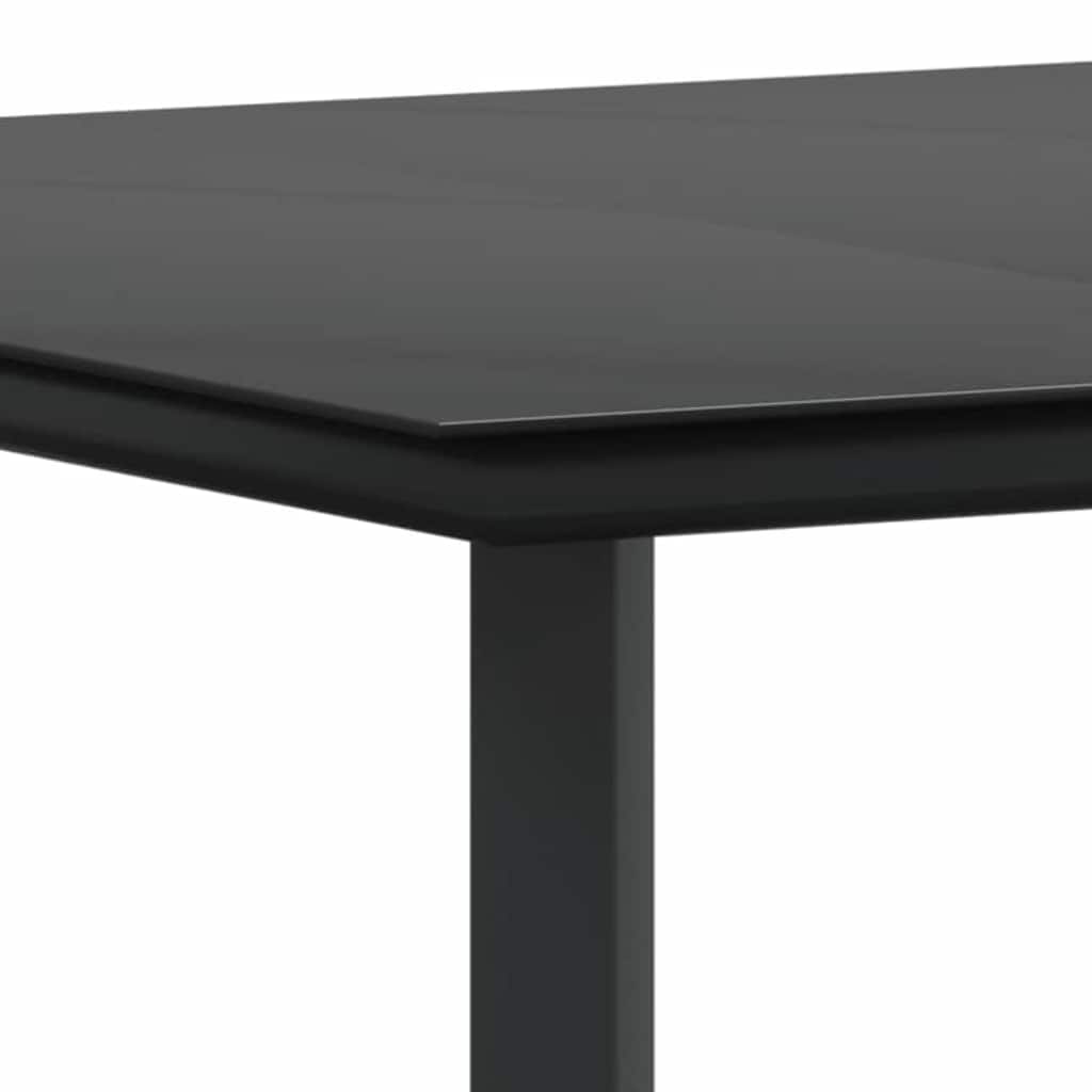 Garten Essgruppe mit Kissen 9 pcs Schwarz Poly-Rattan