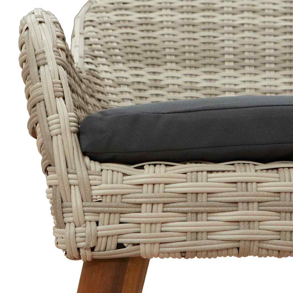vidaXL Ensemble de salle à manger de jardin avec coussins 7 pcs Gris clair Résine tressée