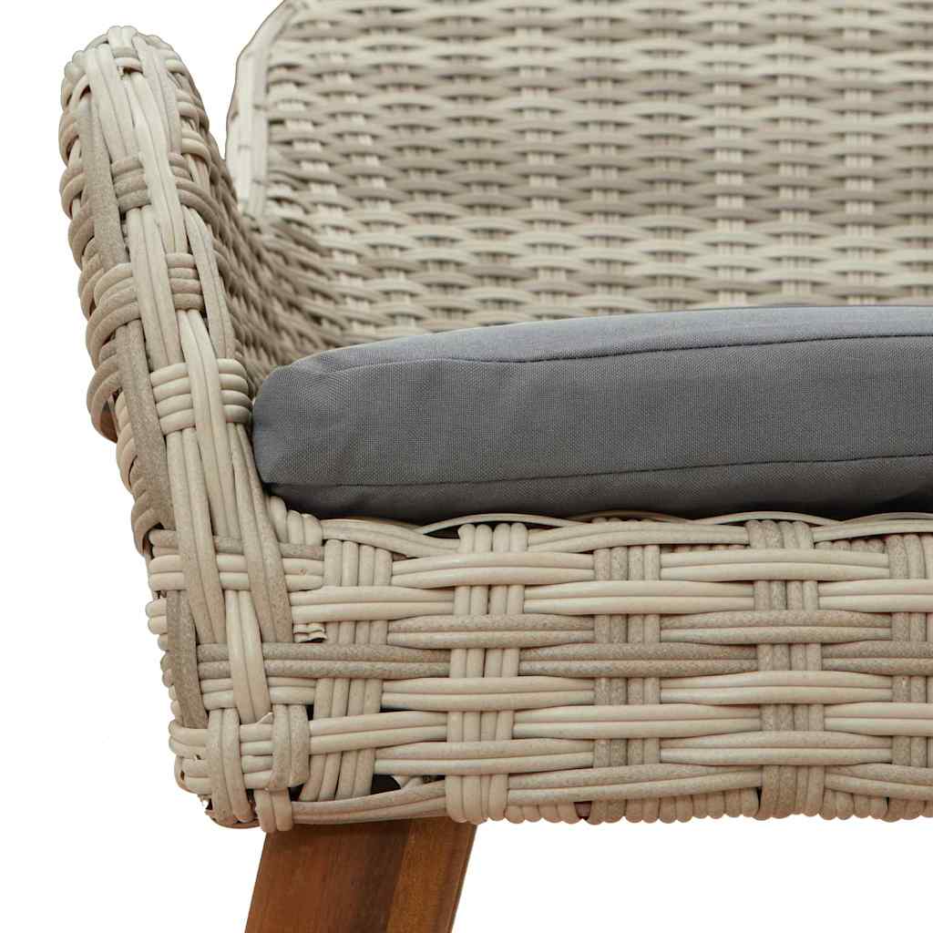 Garten Essgruppe mit Kissen 9 pcs Hellgrau Poly-Rattan