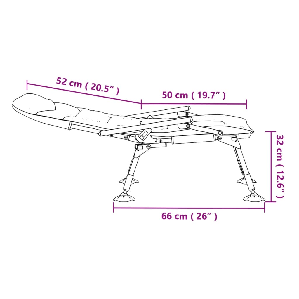 vidaXL Angelstuhl mit Armlehnen Klappbar Tarnmuster