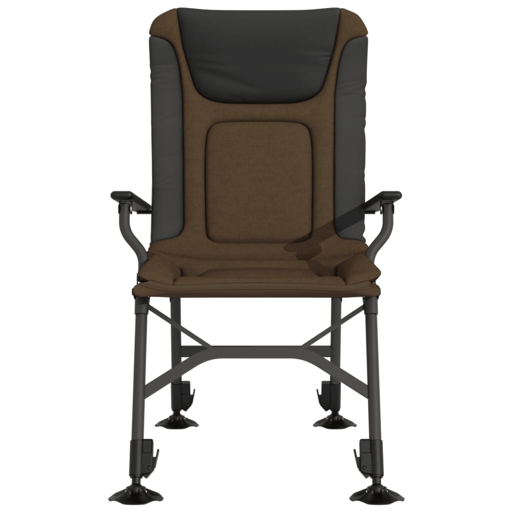 vidaXL Chaise de pêche pliable avec accoudoirs Taupe